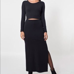 American Apparel long maxi skirt side slit XS